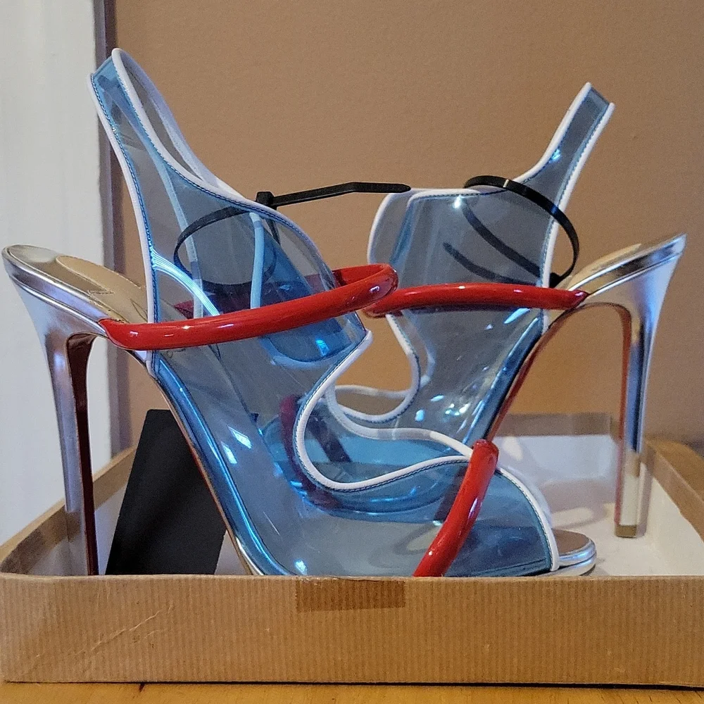 Aqua Ronda Pvc Christian Louboutin Heels - Picture 1 of 8